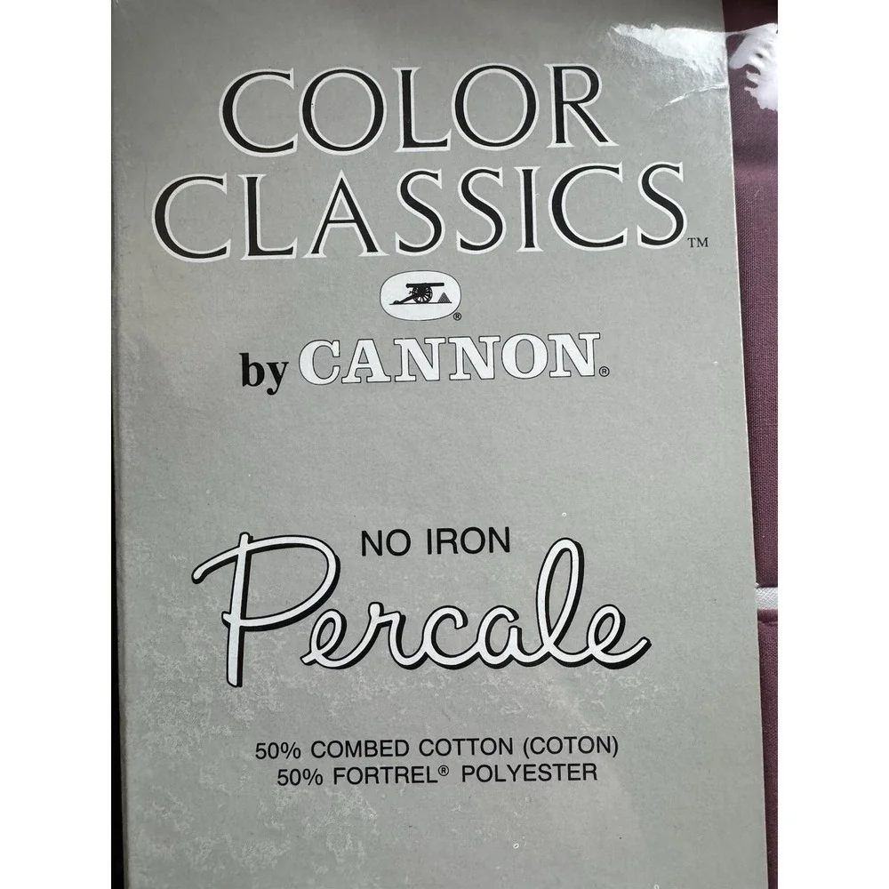 Vintage Cannon Color Classics Percale‎ Twin Flat Sheet Berry Pink USA New 1993